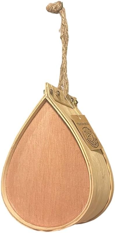 Pollinating Palace-Mason Bee House, Natural Hanging Wooden bee House Habitat with Bamboo Tubes for the Garden and Yard