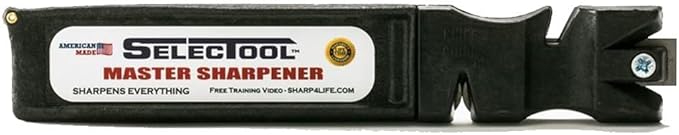 Selectool Tool and Knife Sharpener MultiTool Blade Sharpener for Kitchen Knives with Training Knife, Pocket Knife, Tools, Scissors, Axes & More, EDC Gadgets for Outdoor Hunting, Made in USA, 1 pc