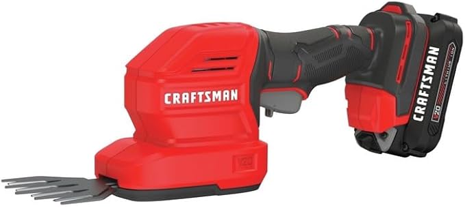 CRAFTSMAN CMCSS800C1R V20 2-in-1 Lithium-Ion Cordless 8 in. Hedge Trimmer and 4 in. Grass Shear Kit (1.5 Ah) (Renewed)