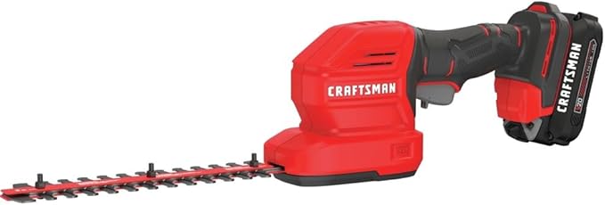 CRAFTSMAN CMCSS800C1R V20 2-in-1 Lithium-Ion Cordless 8 in. Hedge Trimmer and 4 in. Grass Shear Kit (1.5 Ah) (Renewed)