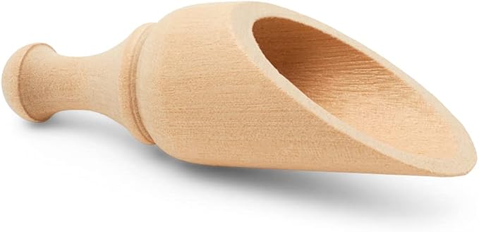 Small Wooden 1 Tablespoon Scoops for Food Canisters & Jars, Table Spoons Measuring Spoon, Wood Manuka Honey Bath Salts, & Coffee Scoop, Mini Candy Scoops for Candy Buffet, Pack of 10 by Woodpeckers