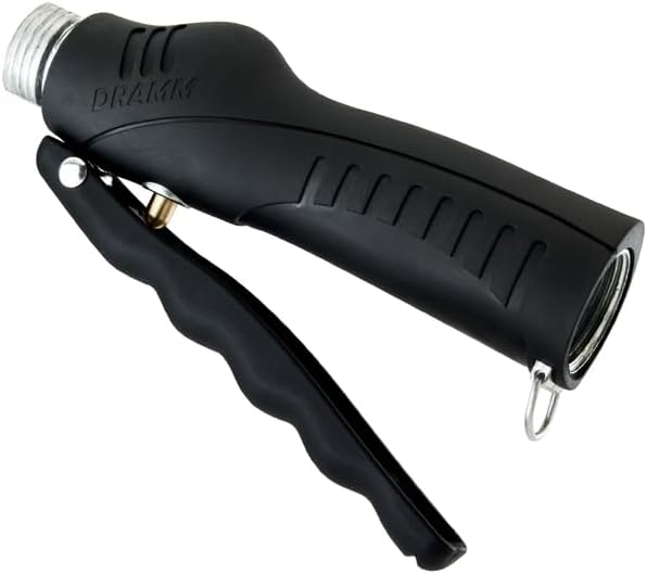 Dramm Touch-N-Flow Rain Wand – 30” Long, Red – Full Watering Flow with Trigger-Style Shut-Off Valve & Lock – High-Flow, Gentle Spray for Gardens, Hanging Baskets & Flowerbeds