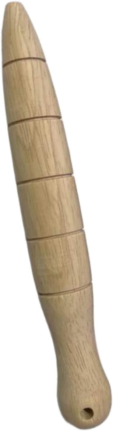 Wooden Seed Dibber with Measurement Handheld Ergonomic Round Handle Quick Efficient Seed Planter Tool Tapered Gauge- Beige