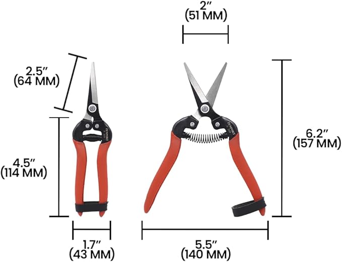 Zenport H300 Harvest Shear Long Straight Snip Carbon Steel Blade Box of 12