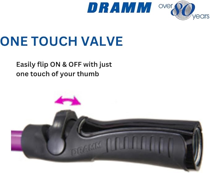 Dramm RainSelect Rain Wand – 30 Inch Aluminum Watering Wand with 9-Pattern Adjustable Spray Head & One Touch Thumb Control Valve – Garden Hose Wand for Flowers, Plants & Hanging Baskets – Red