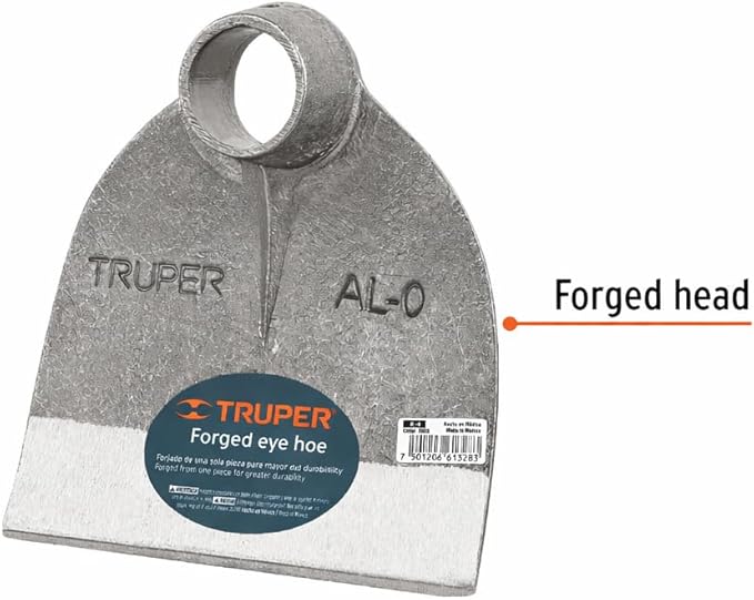 Truper Lane Hoe Replacement Head No. 0, 6-1/2-Inch x 7-Inch Forged Head, 38-39 mm Tapered Cone, 1.6 lb Head Weight, No Handle, Hoe Head for Agricultural and Gardening Use (Model AL-0/10600)