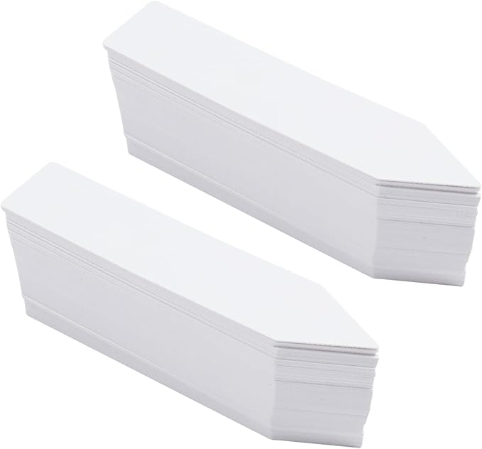 Quluxe 200 Pcs 4" Plastic Nursery Plant Labels Stakes Name Tags White Planting Sticks for Outdoor Garden
