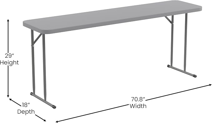 Flash Furniture Kathryn Commercial Grade 6-Foot Gray Plastic Folding Training Table