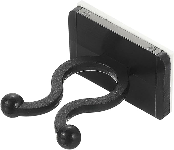 uxcell 100Pcs Plant Climbing Wall Fixture Clips, Plant Fixer Self-Adhesive Hooks Wire Fixing Supporting for Indoor Outdoor Decoration and Cable Wire Fixing (Black, 7.2mm/0.28")