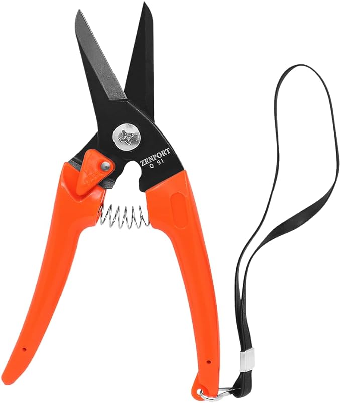 Zenport Q91 Ultra Twig and Hoof Trimming Shears, 7.25-Inch, Orange