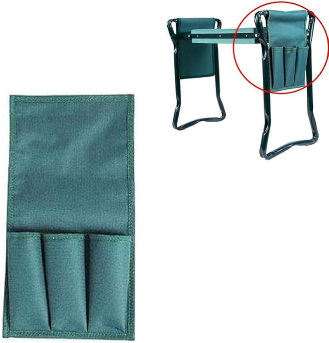 Garden Kneeler Side Bag 2 Pcs – Foldable Oxford Tool Pouch for Garden Kneeler Seat, Portable Gardening Accessories Storage Organizer