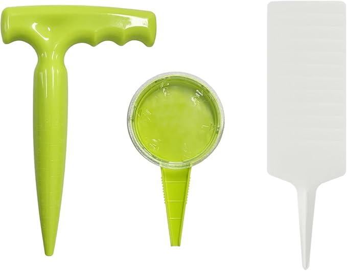 Garden Hand Planter Seeder Tool Sets，Adjustable Hand Hold Sowing Seeds Dispenser with Plant Labels Widger Hole Puncher for Planting,Transplanting Seedling