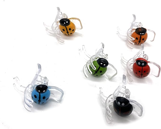 30 Pcs Colorful Ladybug Orchid Clips, Garden Plant Vine Support Clips Flower Clips