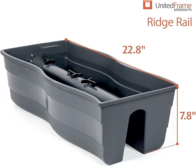 Ridge Rail Long Rectangular Flower Pot, Indoor/Outdoor Hanging Rail Planter Lightweight & Weatherproof Flower Box - Balcony Planters for Railing and Fence Patio, Deck 2 Pack (Grey)