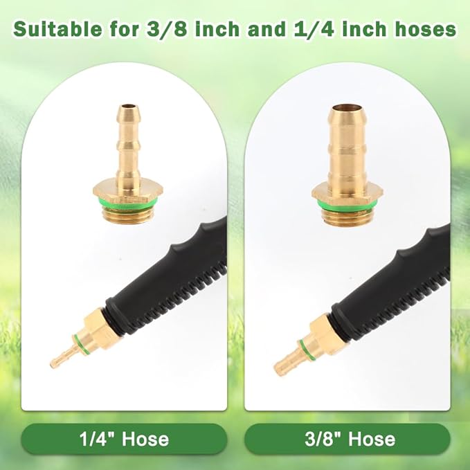 28 Inch Sprayer Wand, 1/4" & 3/8" Brass Barbs Universal Hose Sprayer Wand Replacement,Stainless Steel Wand with Shut off Valve Hose Clamps and Quick Connector