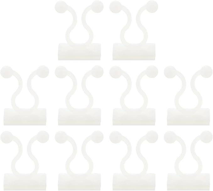 uxcell 100Pcs Plant Climbing Wall Fixture Clips, Plant Fixer Self-Adhesive Hooks Wire Fixing Supporting for Indoor Outdoor Decoration and Cable Wire Fixing (White, 8mm/0.31")
