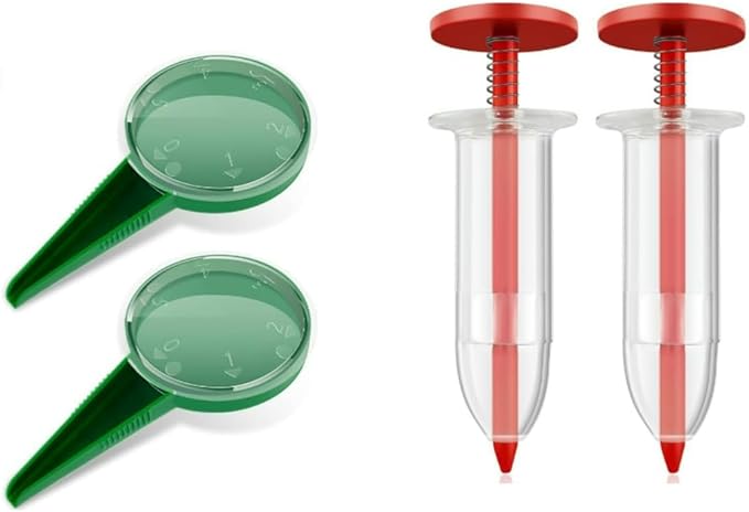 6Pcs Mini Sowing Seed Dispenser, Seed Planter Tool, Handheld Seed Planter, Mini Hand Seed Spreader, Garden Seed Planter, Small Seed Spreader with Seedlings Dibber Widger for Spreading,Seed Sower Tool