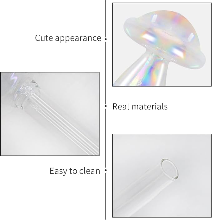 Rainbow Plant Watering Globes, Rainbow Gradient Color Plant Watering Bulb Devices,Mushroom Self Watering Spikes Iridescent, Pack of 4