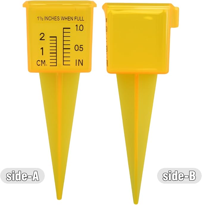 SYOWADA 15 PCS 1.5-Inch Rain Gauges, Transparent Yellow Water Measurement Tools, Suitable for Outdoor Moisture Monitoring in Gardens and Lawns