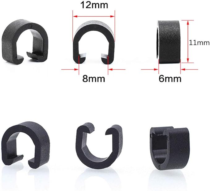 40pcs Plastic Bicycle C-Clips Clamps Housing Hose Guide Clamps Bicycles Brake Cable Derailleur Shifter Cable Fixed Clips Frame Buckle