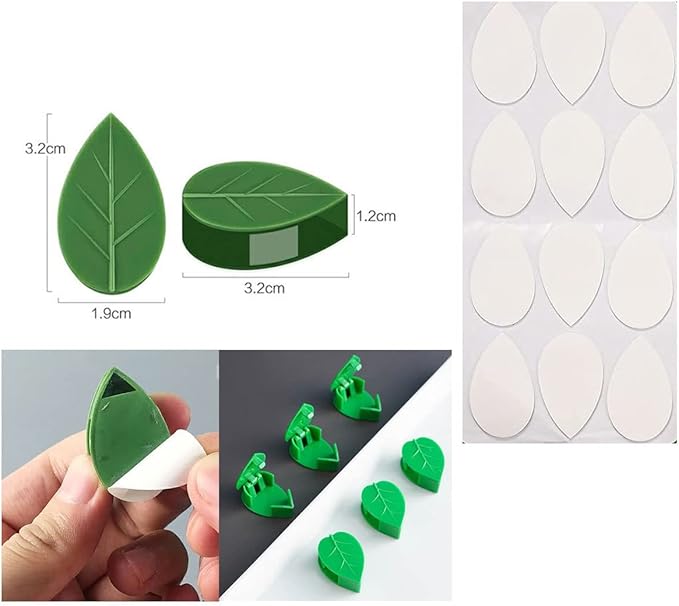 QRWT 30 Pieces Plant Climbing Wall Fixture Clips Self-Adhesive Plant Fixer Invisible Wall Vines Fixing Clips Hook Plant Vine Traction Cable Wire Fixing