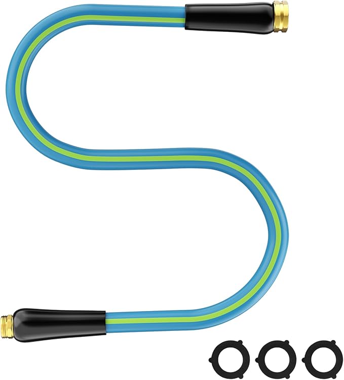 Besiter Short Garden Hose 5/8” 5FT: Burst-Resistant Water Hose with Sturdy Brass Fittings - Lead-Free Hose for Car Washing Pet Bathing - Lightweight for Outside Campers RV, Car Wash, Watering, Green