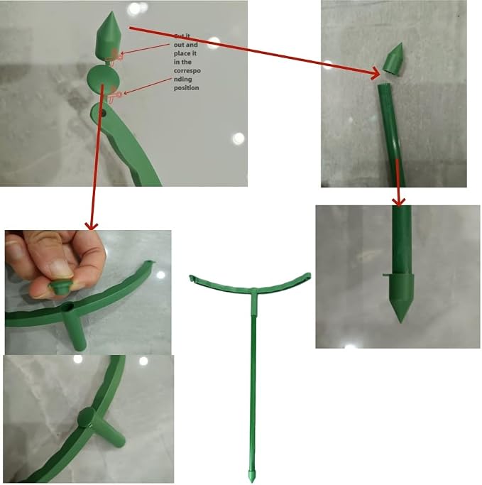12Pcs Plant Support Plant Stake Half Round Plant Support Ring Garden Flower Support Plant Support Stakes for Tomato, Hydrangea, Indoor Plants (12PACK 14.5CMX25CM)
