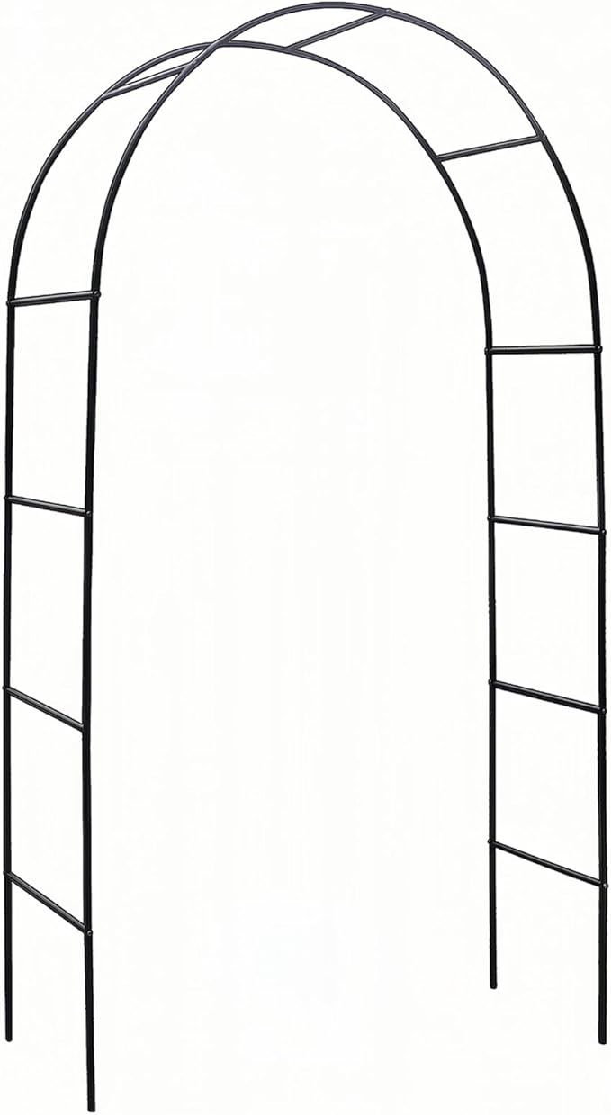 Garden Arch, Outdoor Flower Garden Arch Trellis, Sturdy Steel Arbor for Climbing Plants, Wedding Decoration, 7'8" H x 4'5" W, Dark Green