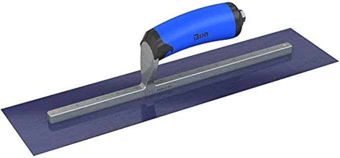 Bon 67-175 Steel City Finish Trowel - Square - Blue Steel - 12 X 3 - Comfort Grip
