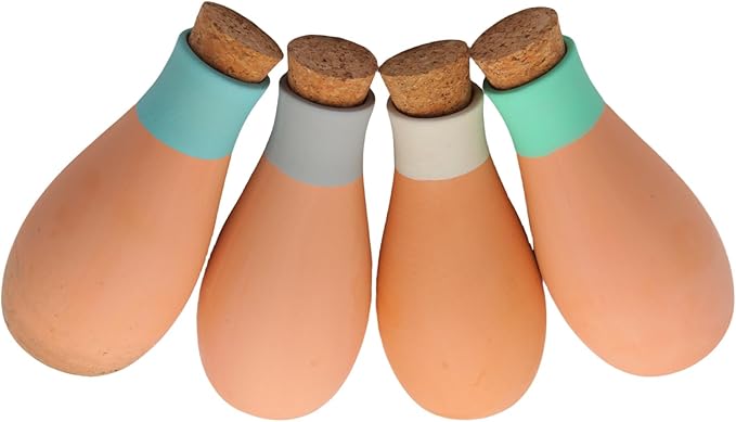 Olla Watering Pot Self Watering Planter Insert Terracotta Watering Spikes Premium Plant Watering Devices Irrigation Watering Spikes Automatic Plant Accessories 4 Packs (Bowling)