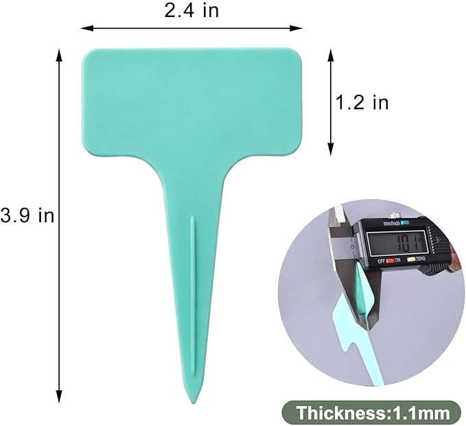 200 Pcs Thick T-Type Plant Labels, 4 Inch Waterproof PP Hard Plastic Garden Markers, Reusable Nursery Tag Stakes for Indoor Outdoor Potted Plants, Seedlings, Flowers, Veggies & Herbs(Light Blue)