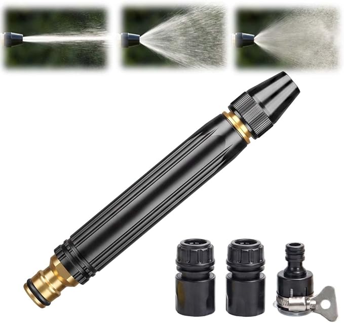 Heavy Duty Adjustable Twist Hose Nozzle Jet Sweeper Nozzle, 2027 High Pressure Nozzle for Garden Hose,Jet Sweeper Nozzle for Outdoor Cleaning, Watering Plants and Car Washing (Pacifier)