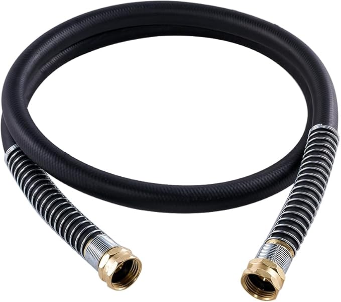 Guitrees Leader Garden Hose 5ft x 5/8", Heavy Duty Short Water Hose, Female to Female Fittings, Five Layered Braiding for Durability, 1000PSI Burst, 300PSI Working (Black)