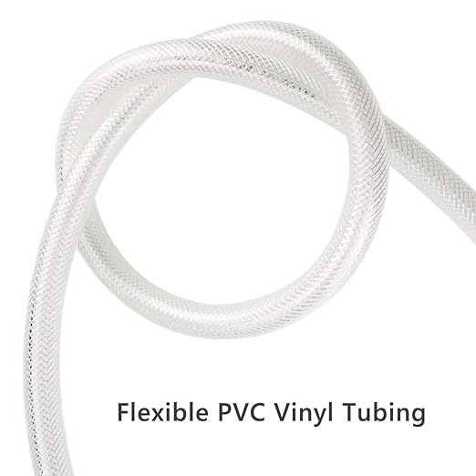 5/16" ID x 10 Ft High Pressure Braided Clear PVC Vinyl Tubing Flexible Vinyl Tube, Heavy Duty Reinforced Hose Tubing, BPA Free and Non Toxic