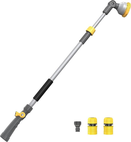 VOXON Watering Wand for Garden Hose, Adjustable 29–43 Inch Watering Wand with 10 Spray Patterns & 180° Swivel Head, Thumb Flow Control, for Hanging Baskets, High Shrubs & Patio Plants
