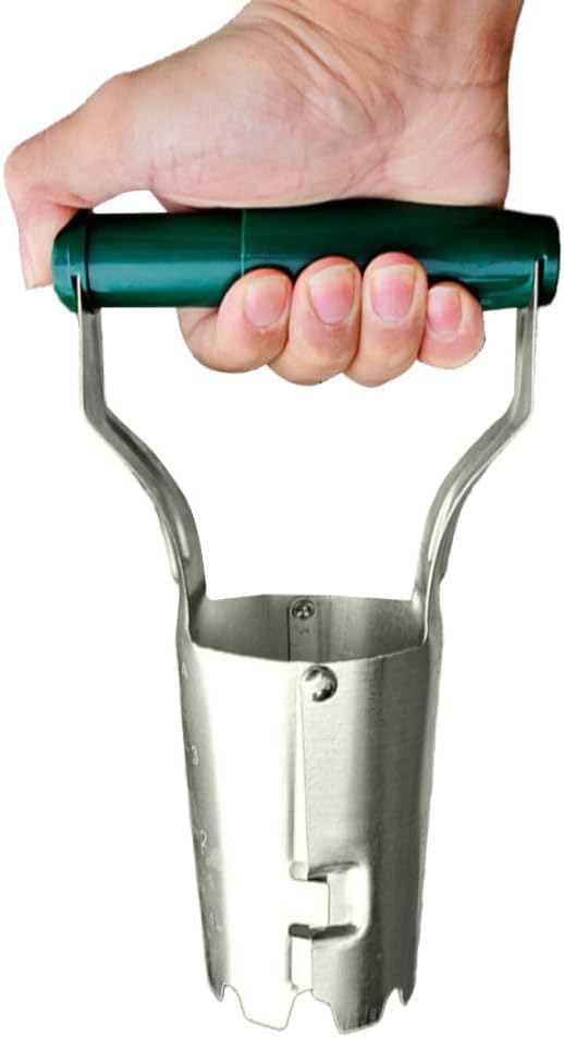 Bulb Planter - Dark Green PP Handle, Galvanized Steel, Bulb Planter Tool, Length 230mm(9.2"), Easy Drilling/Transplanting/Planting