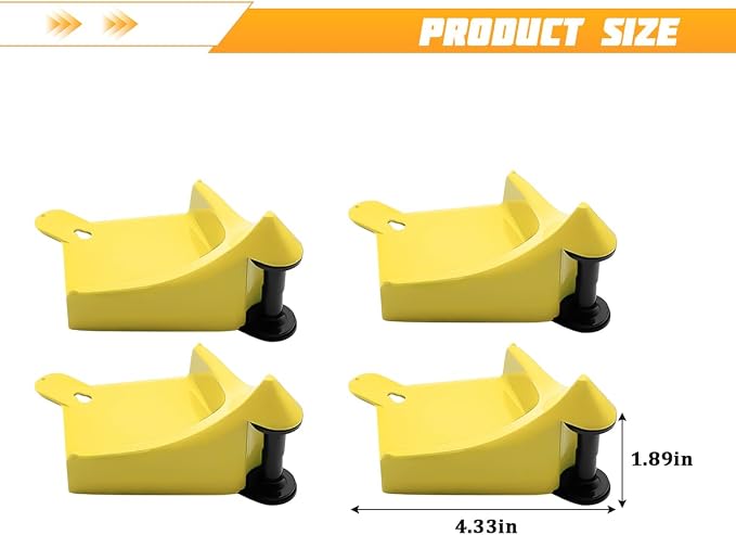4PCS Car Hose Guide, Vehicle Detailing Cleaning Tools Hose Guides Preventing Wash Stuck Under The Tires, Automotive Wheel Rolling System Tool for Washing, Universal Fit (Yellow)