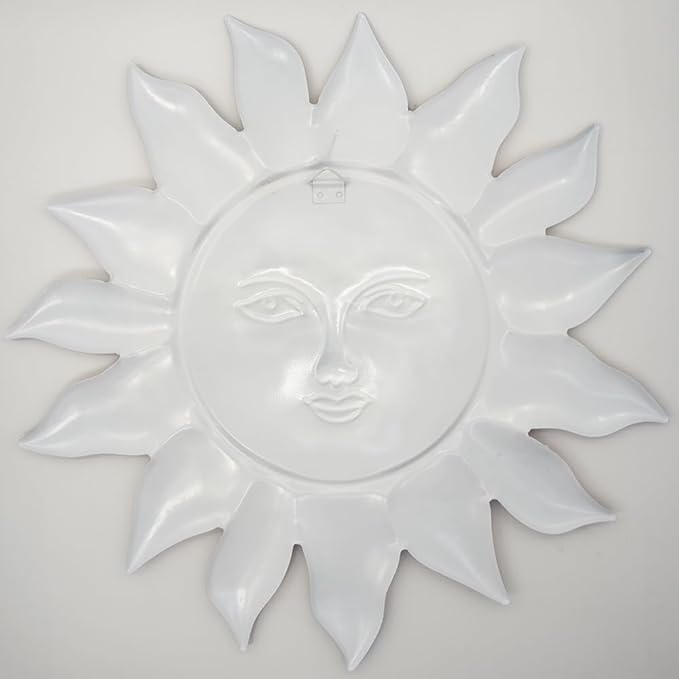 Metal Sun Flower Wall Decor,12.87 inches Sun Wall Art Hanging Decoration for Indoor and Outdoor, Garden Farmhouse Yard Patio Fence Living Room Bedroom Decor