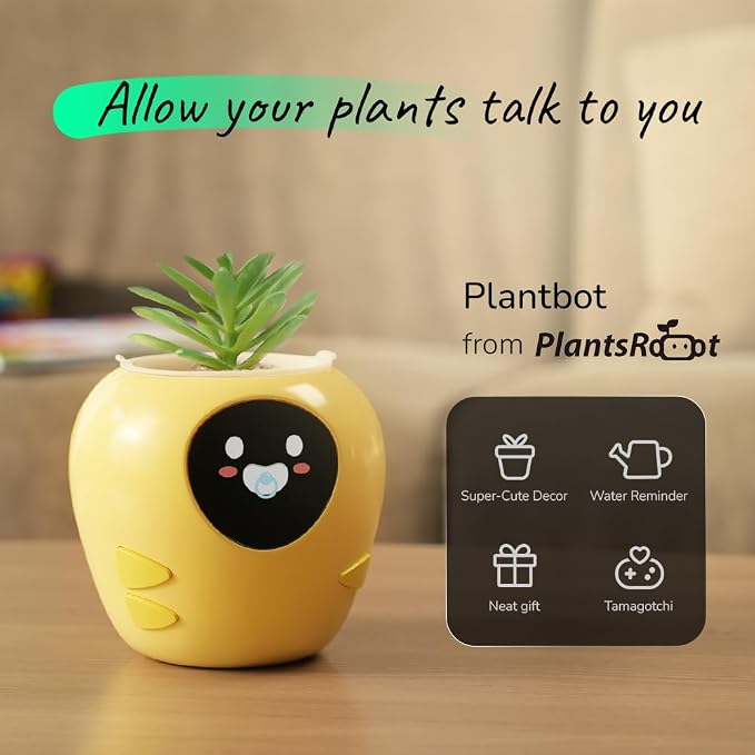 New 2026 Ai Smart Planter – Extra Large Interactive Plant Pot, Pet Plantagotchi, robot, Leafypod and Plantiboy, Robot Flower Pot with Feelings, Indoor Flowerpot with Water, Digital Gifts (Purple)