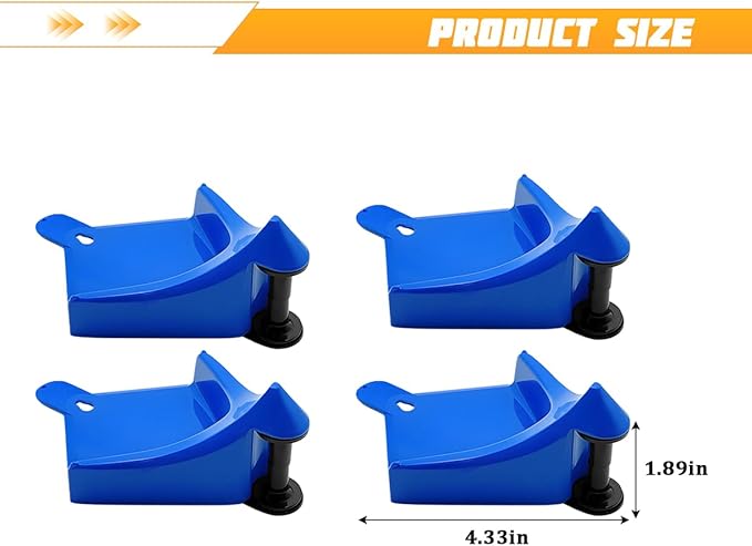 4PCS Car Hose Guide, Vehicle Detailing Cleaning Tools Hose Guides Preventing Wash Stuck Under The Tires, Automotive Wheel Rolling System Tool for Washing, Universal Fit (Blue)