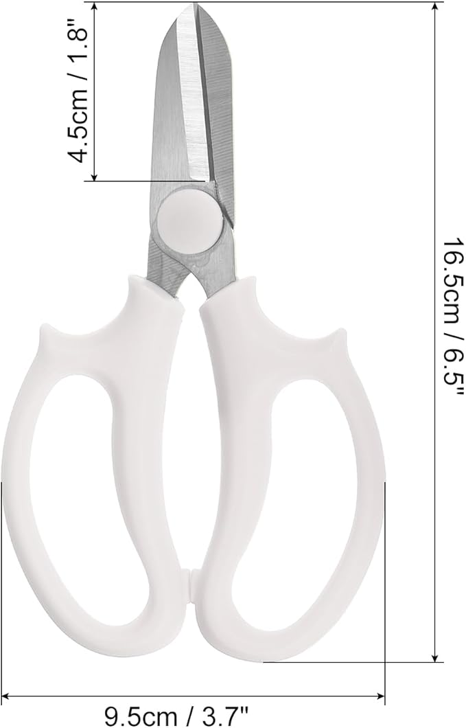 PATIKIL Floral Scissor, 3 Pcs Garden Scissors Floral Shears Gardening Pruning Shears Scissors with Comfort Grip Handle for Plants Trimming, White