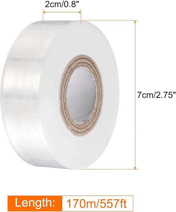 HARFINGTON 4pcs Fruit Tree Grafting Tape 2CM x 170M 0.3" Dia PE Stretchable Garden Grafting Plants Nursery Repair Tapes Self Adhesive Floristry Film for Floral Tree and Poly Budding, White