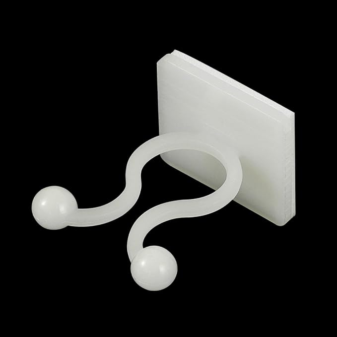 uxcell 100Pcs Plant Climbing Wall Fixture Clips, Plant Fixer Self-Adhesive Hooks Wire Fixing Supporting for Indoor Outdoor Decoration and Cable Wire Fixing (White, 9.5mm/0.37")