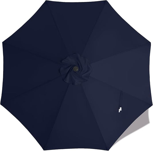 MASTERCANOPY Patio Umbrella 10 ft Replacement Canopy for 8 Ribs-Navy Blue Canopy Only