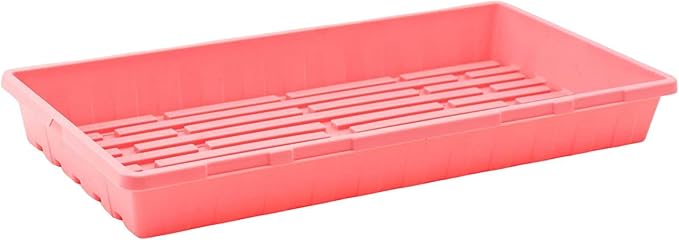 Bootstrap Farmer 1020 Trays, 10 Pack, Pink - Heavy-Duty 2.5" Deep Flats Without Holes for Microgreens, Fodder, Hydroponics