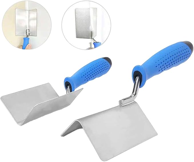 2 PCS Drywall Corner Hand Tool Set, Stainless Steel External Corner Trowel & Internal Corner Trowel Building Products,3.94'' & 2.36''Corner Trowel Plaster Corner Plaster Trowel Tool For Inside