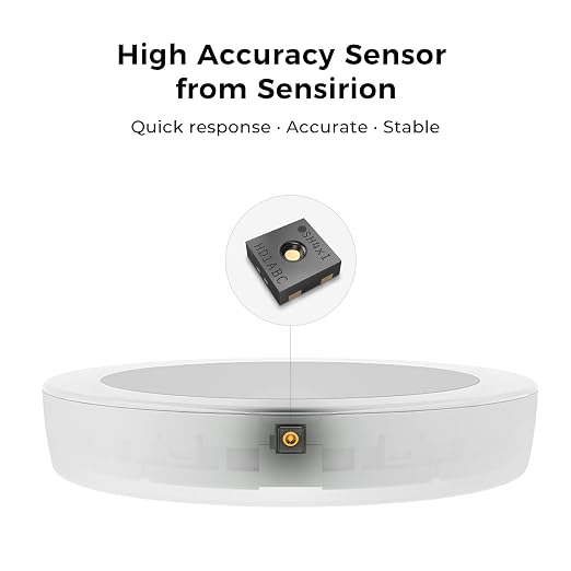 Qingping Thermometer Hygrometer Sensor Works with HomeKit (Only Works with iOS), Wireless Indoor Temperature and Humidity Monitor with E Ink Display for Home, via Thread or Bluetooth
