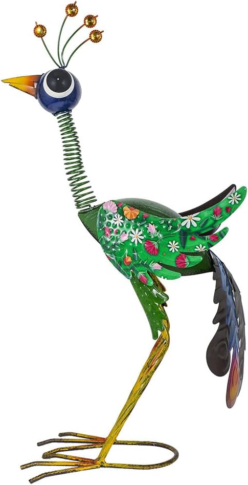Metal Peacock Garden Statue,Outdoor Peacock Sculpture Decor Yard Art,Farmhouse Art for Yard, Patio, or Housewarming Present for Mom, Friends