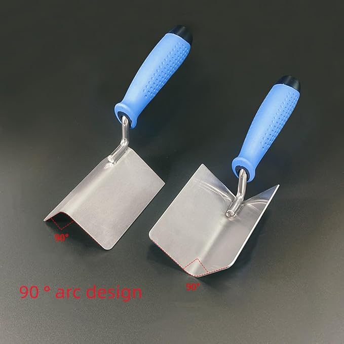 2 PCS Drywall Corner Hand Tool Set, Stainless Steel External Corner Trowel & Internal Corner Trowel Building Products,3.94'' & 2.36''Corner Trowel Plaster Corner Plaster Trowel Tool For Inside