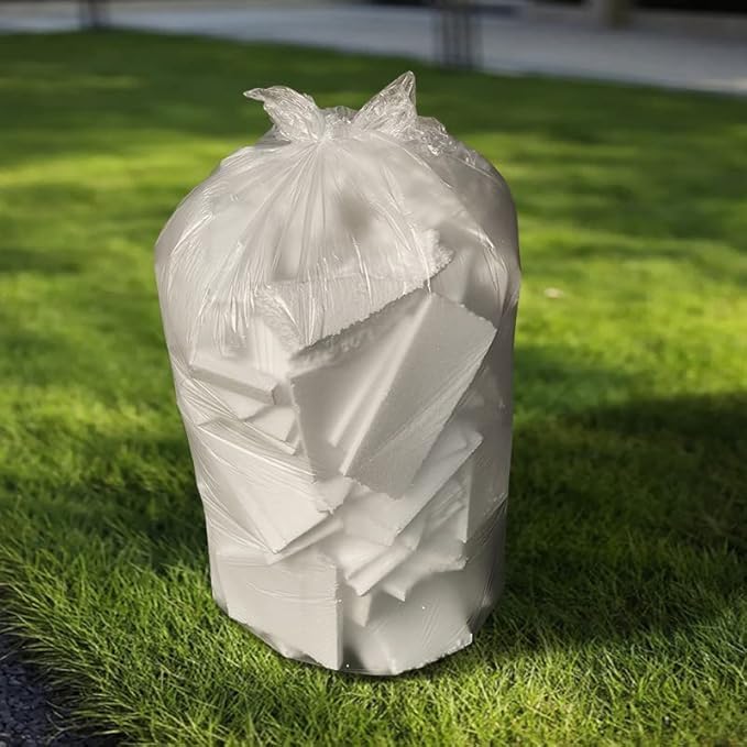 TYPLASTICS 20-30 Gallon Clear Trash Bags 30" x 37" High Density Can Liners Case of 500 for Office, Outdoor, Recycling, Industrial and Commercial